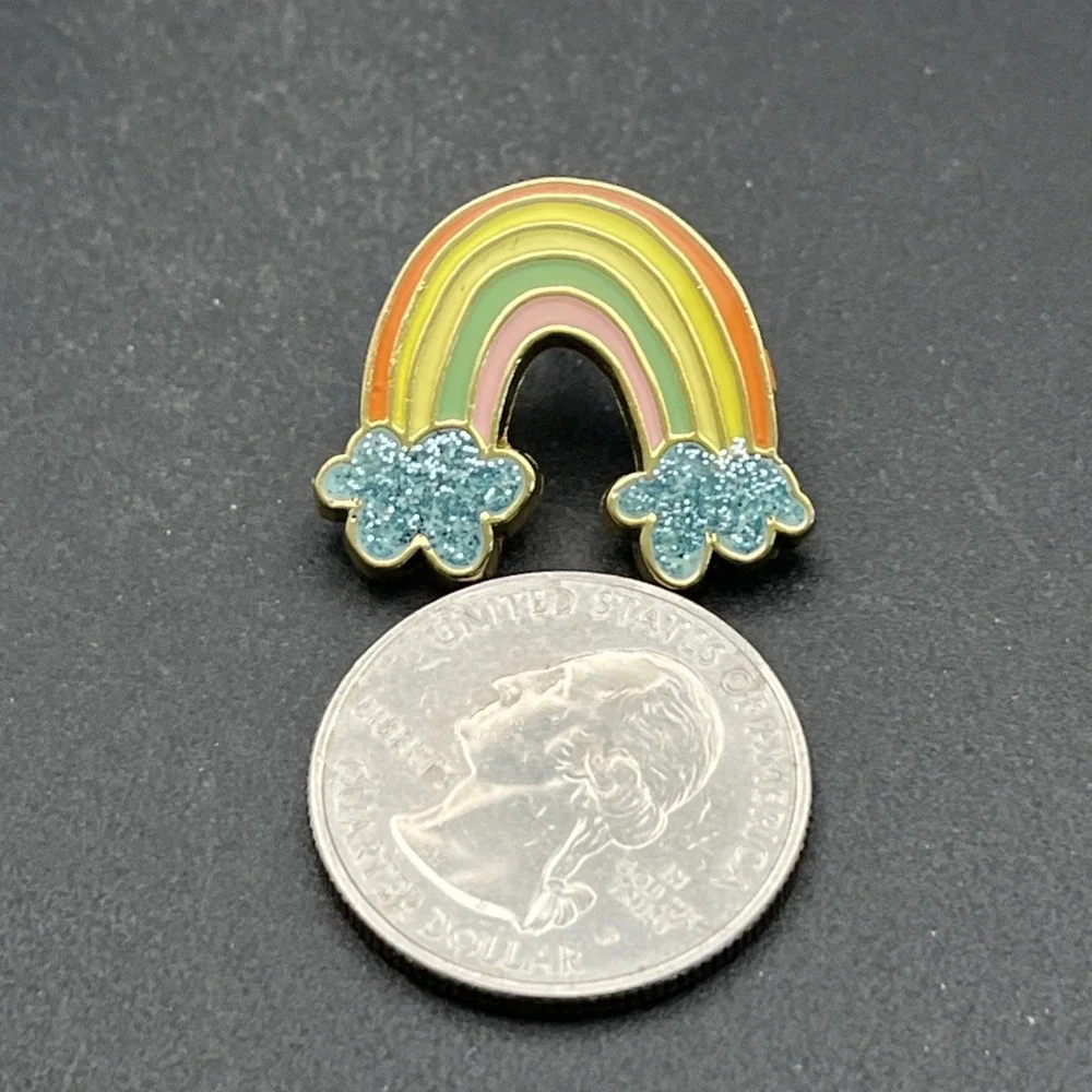 Rainbow Glitter Clouds Lapel Hat Pin‎